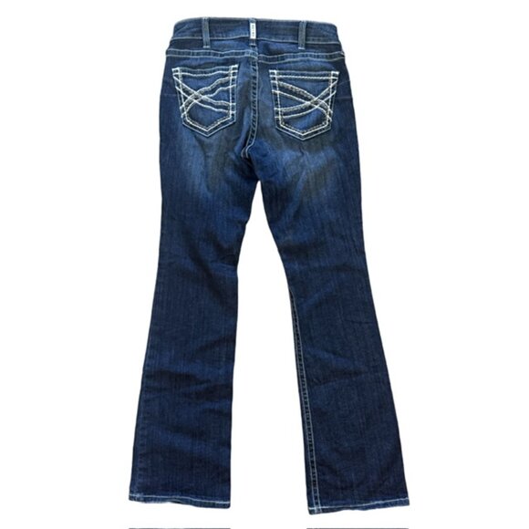 ARIAT π REAL Denim Mid Rise Bootcut Jeans Entwined Stitch Size 31L - Picture 5 of 15